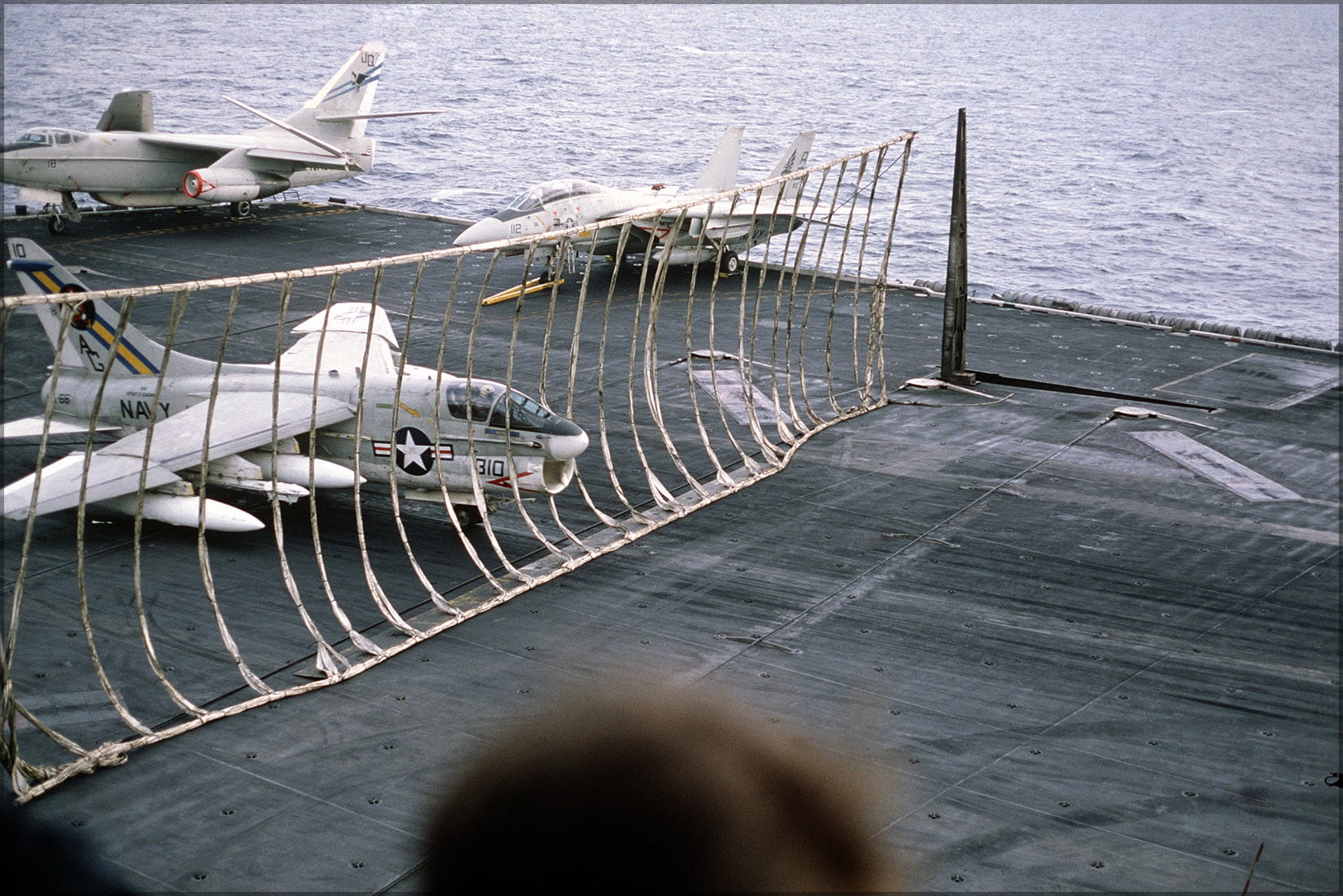 24"x36" Gallery Poster, A 7E of VA 66 making barrier landing on USS