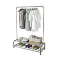 thumbnail image 4 of Metal Garment Rack Heavy Duty Clothes Stand Rack with Top Rod and Lower Storage Shelf Industrial Clothes Rack for Indoor Bedroom, Black&Silver, 4 of 5