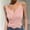 Pink, variant on Women's Polyester-Spandex Lace-Trim V-Neck Ribbed Camisole with Slim Straps