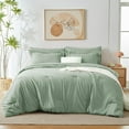 thumbnail image 4 of Full Comforter Set Sage Green, 7 Pieces Bed in a Bag, Bedding Comforter Set with Sheets, All Season Boho 7PC Bed Sets with Comforter, Fitted Sheets, Flat Sheets, Pillow Shams and Pillowcases, 4 of 17