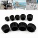 thumbnail image 3 of Black Plastic End Caps for Round Metal Tubes, 10-Pack Furniture Table Feet, 3 of 5
