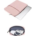 thumbnail image 6 of Mosiso 13-13.3 inch Laptop Sleeve for MacBook Air Pro 13 14 inch A1466 A1502 A2779 M2 M1 A2442 HP Dell Lenovo ,Square Quilted Notebook Briefcase with Small Case, Chalk Pink, 6 of 7