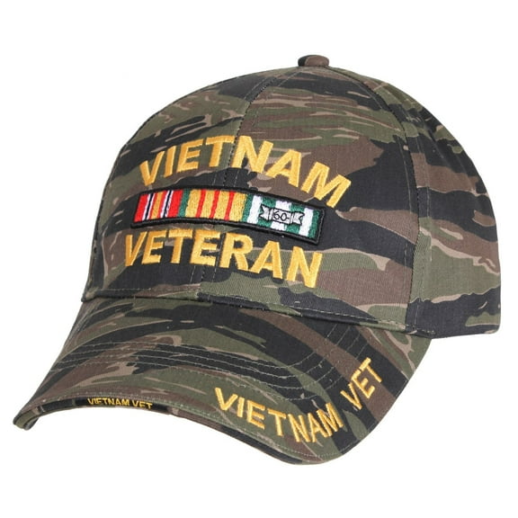 Rothco 15265 Deluxe Low Profile Vietnam Veteran Insignia Cap, Tiger Stripe Camo