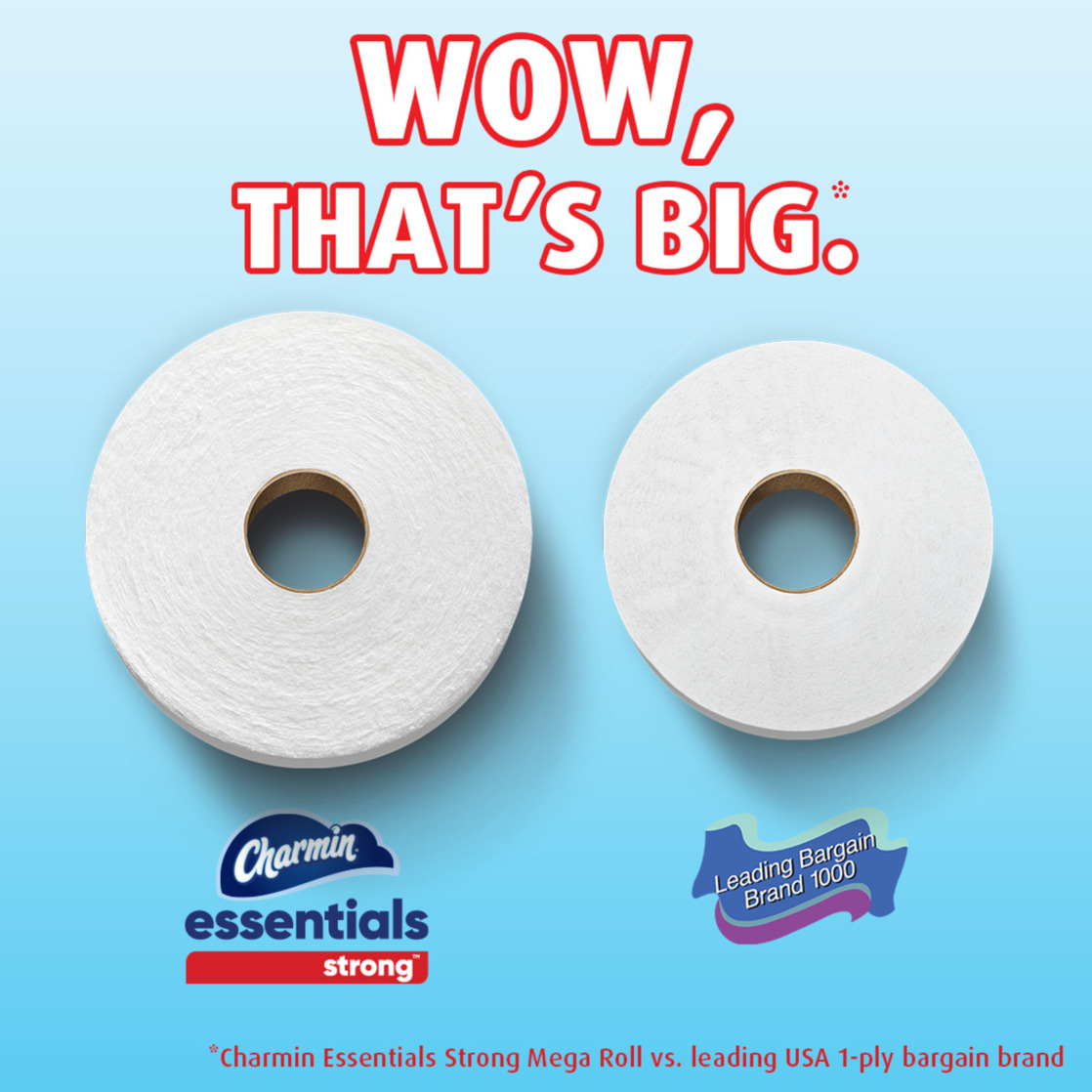Charmin Essentials Strong Toilet Paper, 6 Mega Rolls photo 2