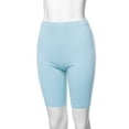 thumbnail image 5 of A2Y Women's Basic Solid Premium Cotton Mid Thigh High Rise Biker Bermuda Shorts Ash Blue 3XL, 5 of 5