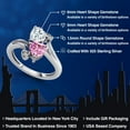 thumbnail image 2 of Gem Stone King 925 Sterling Silver White Moissanite Pink Moissanite and White Diamond Ring for Women (1.63 Cttw, Heart Shape 6MM, Gemstone Birthstone, Size 5), 2 of 6