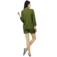 thumbnail image 2 of Bimba Button-Down Shirt With Elastic Waist Shorts 2 Pcs Full Sleeve Night Wear Set, 2 of 11