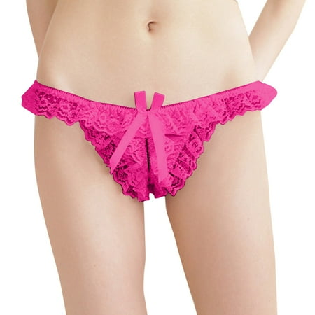 

Womens Underwear Lace Briefs Hollow Out Crochet Lace Up Panty Thongs G String Lingerie Womens Panties