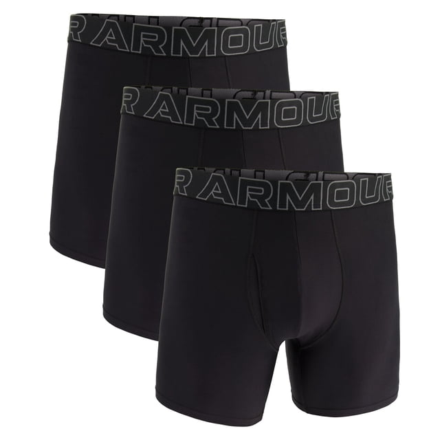 UNDER ARMOUR Hombre Calzoncillos, Paquete de 3 - Performance Tech Boxer Briefs Solid 6 in, elástico, unicolor Negro 2XL (XX-Large)