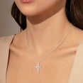 thumbnail image 3 of Women's Gifts Upgraded Crown Cross Necklace for Women 14K Gold Plated Crown Cross Pendant Necklace Simple Diamond Gold Necklaces Faith Cross Jewelry First Communion Necklace, 3 of 7