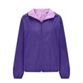 thumbnail image 5 of UPPADA Womens Zip up Hoodies Lightweight Casual Jacket Long Sleeve Shacket Fleece Lined Hooded Jackets Warm Coat with Pockets Purple,M Wintet Coat for Woman Fashion, 5 of 7