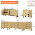 thumbnail image 3 of 3-Piece Dresser Set for Bedroom, 126" Large Mid Century Dresser for Closet, Curved Profile Wooden Chest of Drawers for Bedroom,Living Room, 3 of 10