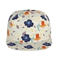 thumbnail image 2 of Daiia Flower Leaves print Flat Bill Hats Flat Brim Trucker Cap Baseball Cap Adjustable Classic Low Profile Hat Unconstructed Plain Cap, 2 of 9