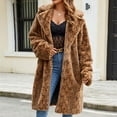 thumbnail image 6 of Jsaierl Winter Faux Fur Long Coat Womens Fuzzy Fleece Lapel Open Front Long Cardigans Plus Size Casual Warm Jackets Outwear, 6 of 9