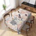 thumbnail image 3 of Coral Pink Grey Coastal Table Cloth Waterproof Tablecloths, Summer Beach Starfish Coral Nautical Rustic Tablecloth Dining Table Cover for Kitchen Party Outdoor, Rectangle Tablecloth 54x108 Inch, 3 of 9