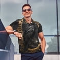 thumbnail image 4 of Xecao Gothic Raven Portrait Pattern Men’s Polo Shirt with Buttoned Collar Soft Breathable Casual Polo Shirt for Work, Leisure, and Outdoor Activities-Small, 4 of 6