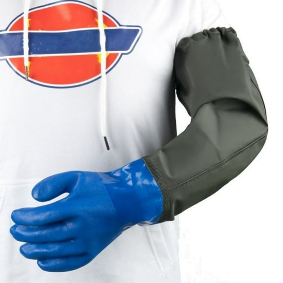Heavy Aquarium Men Waterproof Glove Pond Gloves Rubber Gloves Long Arm