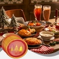 thumbnail image 2 of 10-Pack Gold Foil Red Christmas Party Plates, Gold Decorated Disposable Dinnerware, Holiday Celebration Tableware, Party Supplies for Festive Gatherings, 2 of 8