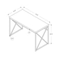 thumbnail image 3 of Newboti Furniture Computer Desk, Home Office, Laptop, Work, Glossy White Laminate, Chrome Metal, Contemporary, Modern BN.0719, 3 of 5
