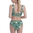 thumbnail image 3 of Haiem Flowe Rooster Women's High Waisted Bikini Set Two Piece Bathing Suits High Cut Bikini Cut Out Swimsuits Scoop Neck Swimsuit-Medium, 3 of 8