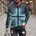 thumbnail image 1 of Blusas y camisas de manga larga con cuello redondo para hombre, blusas casuales de manga larga con cuello redondo, blusas estampadas, blusas de poliéster para hombre, 1 of 5