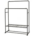 thumbnail image 5 of Metal Clothing Rack, Heavy Duty Garment Rack, Freestanding Hanger, with 2-Tier Storage Shelf and Double Rods, Multifunctional Clothes Rack for Bedroom, Living Room, Dressing Room, Black, D4727, 5 of 6