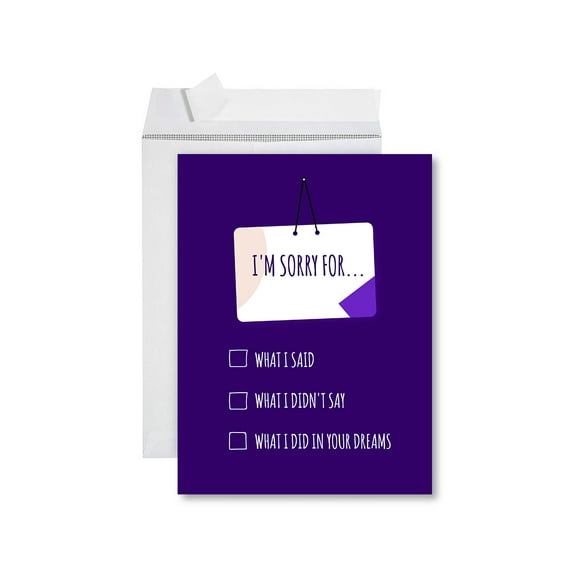 Koyal Wholesale Funny I'm Sorry Jumbo Card I'm Sorry For Blank I'm Sorry Greeting Card with Envelope 1-Pk