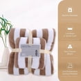 thumbnail image 6 of JeashCHAT 2 Piece Striped Towel Set, Bath Towel and Hand Towel, Super Soft Highly Absorbent Quick Dry Towels, Face Towel Bath Towel Set for Bathroom Shower Hotel Beach Pool Spa, Coffee, 6 of 8
