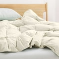 thumbnail image 2 of Peace Nest Lightweight White Feather Down Fluffy Comforter Duvet Insert California King - Cream, 2 of 5