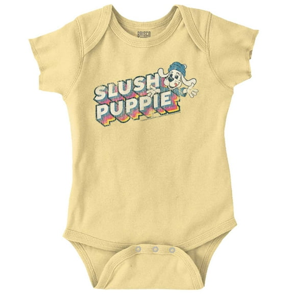Retro Slush Puppie Vintage 80s Logo Romper Boys or Girls Infant Baby Brisco Brands 12M