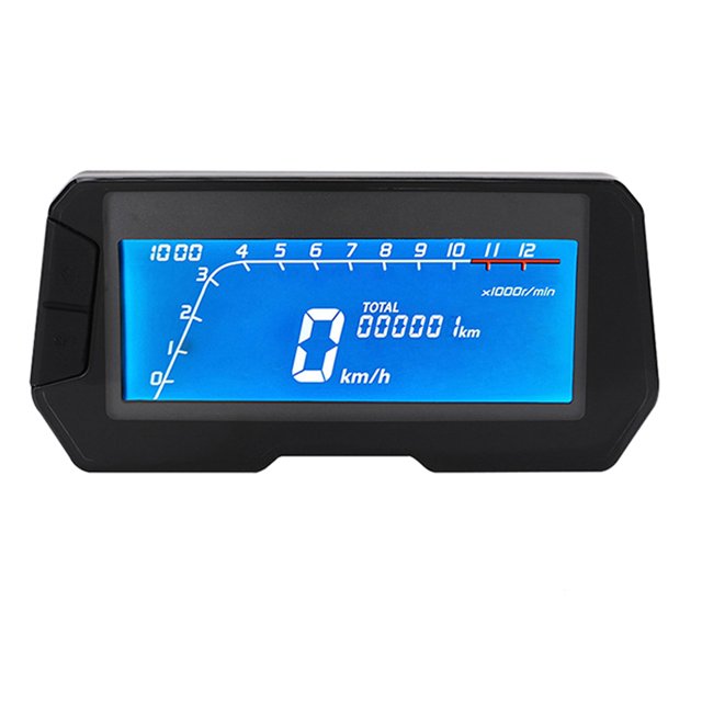 Universal Motocicleta Lcd Retroiluminación Pantalla Odómetro Velocímetro Multifuncional Motocicleta Tacómetro Instrumento Impermeable 12000R Dispositivo De Monitoreo Para 1 2 4 Cilindro Serendint VI006035-00