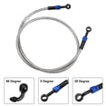 thumbnail image 4 of Unique Bargains Universal AN3 28 90 Degree M10 Brake Hose Motorcycle Braided Line Clutch Tube 110cm Silver Tone 1 Set, 4 of 6