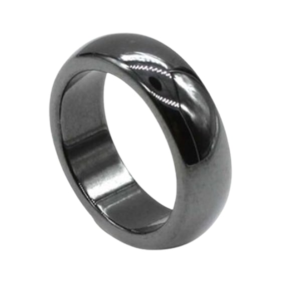 Joernso Fashion Simple 6mm Width Flat Hematite Magnetic Finger Ring Unisex Ring for Dating