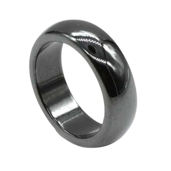 Trayknick Fashion Simple 6mm Width Flat Hematite Magnetic Finger Ring Unisex Ring for Dating