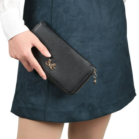 GPCT - Women’s Zippered Synthetic Leather Clutch Wallet - Black - wcy.wat.edu.pl