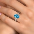 thumbnail image 4 of Gem Stone King 14K Two Tone Gold Swiss Blue Topaz and Lab Grown Diamond Engagement Ring for Women | 7.20 Cttw | Oval 12X10MM | Gemstone November Birthstone | Size 8, 4 of 6