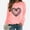 Pink, variant on Womens Valentines Day Blouses Girl Friend Valentines Gift Casual Long Sleeve Scoop Neck Tops Cute Heart Print Tops Trendy Festival Clothes 2025 Black XL