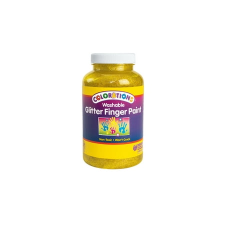 Colorations Washable Glitter Finger Paint, Yellow - 16 oz. (Item #