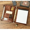 thumbnail image 3 of 3 Ring Binder Vegan Leather Portfolio, Zippered Portfolio for Men, Letter Size Organizer Folder Padfolio A4 Document Bag for 13.3 inch Tablet Laptop, 3 of 8