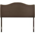 thumbnail image 2 of Modern Contemporary Queen Size Nailhead Upholstered Headboard, Brown Fabric, 2 of 4