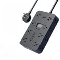 thumbnail image 1 of Multiprise Standard Américaine à 16 Prises avec 3 Ports USB-A & 2 Ports PD Type-C, Rallonge 1,5m, Design Double Face, 2500W 100-250V, Station de Charge Rapide Compacte pour Maison/bureau/voyage (Blanc/noir), 1 of 6