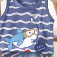 thumbnail image 4 of Toddler Boy Summer Outfits Baby Boys Cloting Set 2 Piece Outfit Cute Boy Print Sleeveless Tank Top Shorts Casual Cartoon Wear, 4 of 4