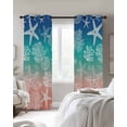 thumbnail image 3 of Marine Life Blackout Curtains for Bedroom Living Room, Starfish Shell Coral Gradient Blue Green Red Ocean 54 In Long Thermal Insulated Room Darkening Drapes Grommet Window Treatments, 52 x 54 In, 3 of 9