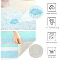 thumbnail image 7 of Aqua Pink Stripes Bathroom Rug Rectangular Bath Mat Non Slip Bath Rugs Absorbent Shaggy Bathmats for Sink Shower 16" x 24" Home Decor, 7 of 7