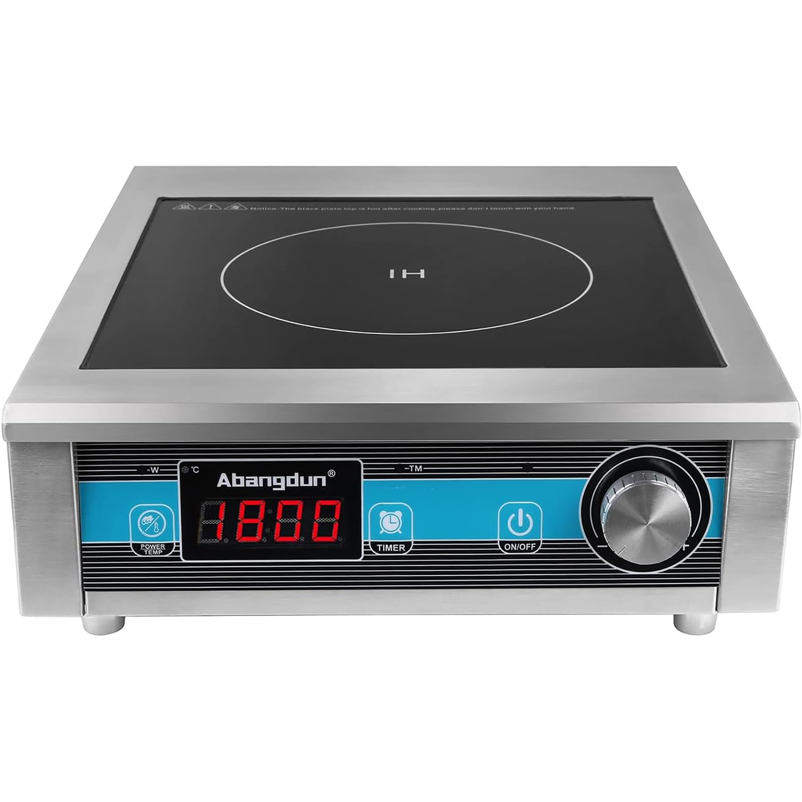 Abangdun 1800W 85V~120V 2026 New Induction Cooktop Commercial Grade Countertop Burner 9 Inch Heating Coil Hot Plate Electric Stove