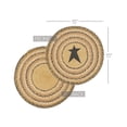 thumbnail image 4 of VHC Brands Kettle Grove Table Mat- Pot Holder- Woven Jute Trivet, 15" Round, Stencil Star, 4 of 11