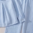 thumbnail image 6 of Angala 2 Piece Outfits For Girls Notch Neck Long Sleeve Striped Shirts With Loose Fit Pants Set Girls Autumn Daily Wear Clothes, 6 of 9