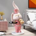 thumbnail image 4 of Estatuas de conejo para decoración del hogar, animales, mesa, sala de estar, suelo, accesorios para el hogar, sofá, bandeja decorativa grande, adornos, 4 of 5