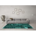 thumbnail image 3 of Ahgly Company Indoor Rectangle Patchwork Turquoise Blue Transitional Area Rugs, 6' x 9', 3 of 4