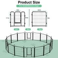 thumbnail image 2 of 24 inch Tall 16 Panels Metal Dog Playpen for Exercise Outdoor Indoor Fence, Black, 2 of 8